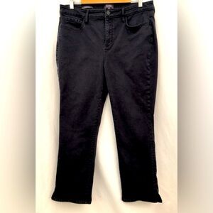 NYDJ Not Your Daughters Jeans Sheri Slim Lift Tuck Tech High Rise Crop Black 14